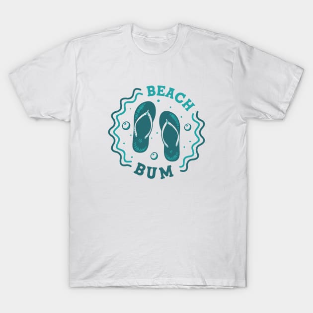 Beach Bum // Fun Summer Flip Flop Badge T-Shirt by SLAG_Creative